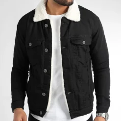 Veste Jean Super Slim Fit A Col Mouton 5005 Noir Blanc de Black Needle 8 Veste Jean Super Slim Fit A Col Mouton 5005 Noir Blanc de Black Needle -Black Needle Soldes black needle 196366 BN 5005 BLACK 20220930T141029 03