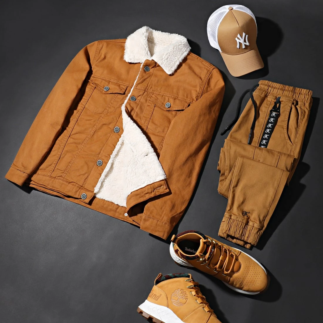 Veste Jean Super Slim Fit A Col Mouton 5004 Camel Blanc de Black Needle 9 Veste Jean Super Slim Fit A Col Mouton 5004 Camel Blanc de Black Needle – Image 7