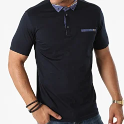 Polo Manches Courtes 5011 Bleu Marine de Black Needle -Black Needle Soldes black needle 270865 T 5011 DARK BLUE 20210624T123907 03