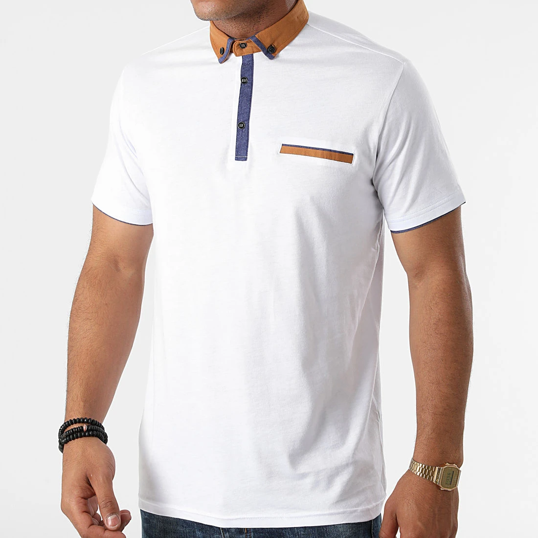 Polo Manches Courtes 5010 Blanc de Black Needle 3 Polo Manches Courtes 5010 Blanc de Black Needle