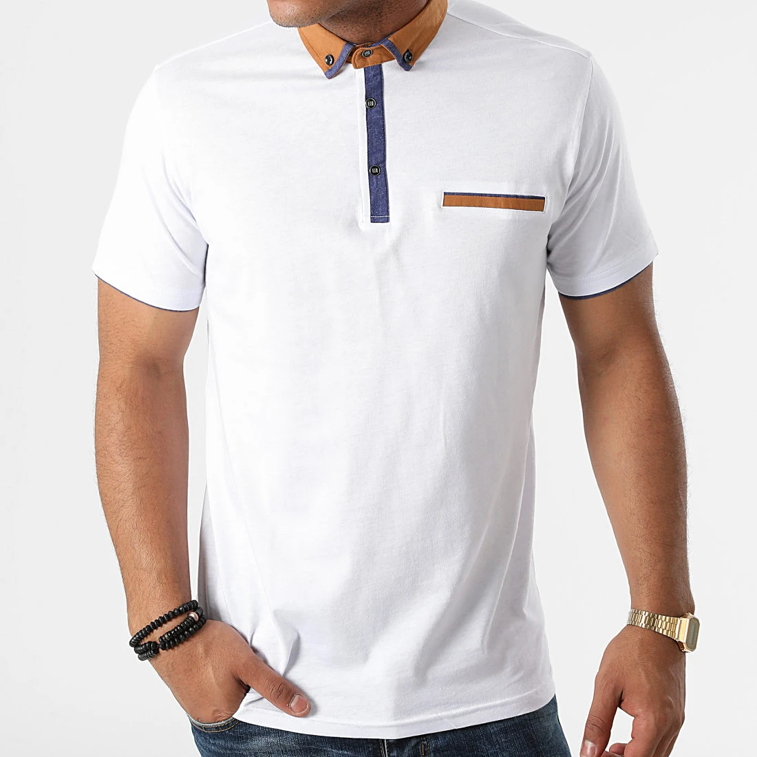 Polo Manches Courtes 5010 Blanc de Black Needle 5 Polo Manches Courtes 5010 Blanc de Black Needle – Image 3