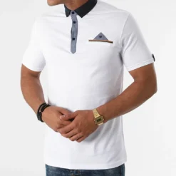 Polo Manches Courtes 5013 Blanc de Black Needle -Black Needle Soldes black needle 270869 T 5013 WHITE 20210624T120433 03