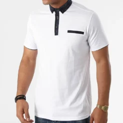 Polo Manches Courtes 5009 Blanc de Black Needle