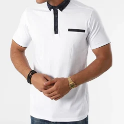 Polo Manches Courtes 5009 Blanc de Black Needle -Black Needle Soldes black needle 270877 T 5009 WHITE 20210624T120143 03