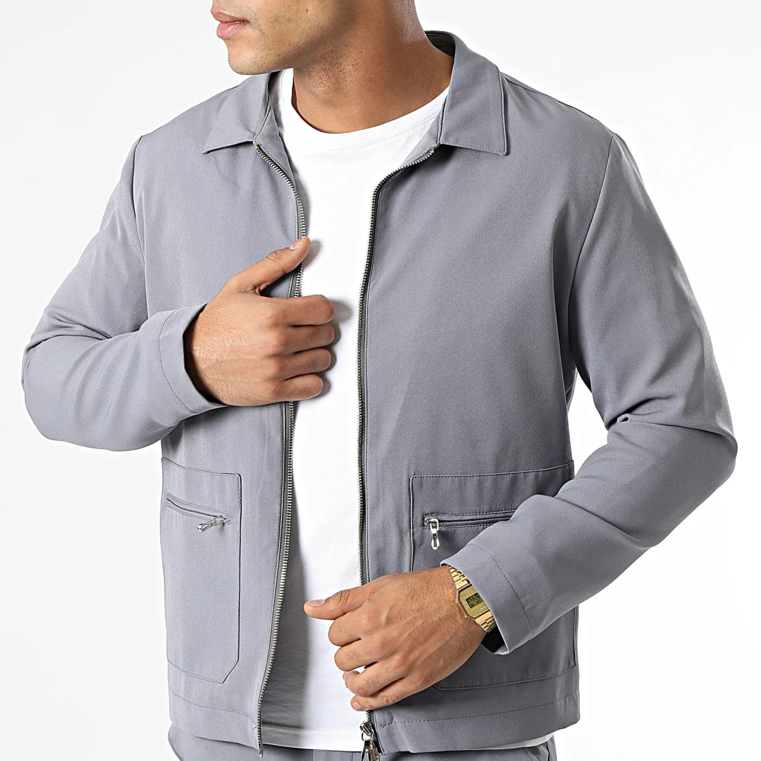 Ensemble Pantalon Veste ZY1106 Gris de Black Needle 4 Ensemble Pantalon Veste ZY1106 Gris de Black Needle – Image 2