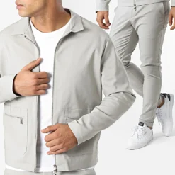 Ensemble Pantalon Veste ZY1106 Gris Clair de Black Needle