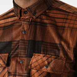 Chemise Manches Longues A Carreaux Y-3560-09 Marron Noir de Black Needle -Black Needle Soldes black needle 294931 Y 3560 09 20211209T160557 02