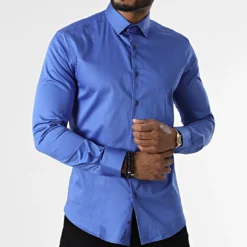 Chemise Manches Longues 4001 Bleu de Black Needle -Black Needle Soldes black needle 296239 Y 4001 BLUE 20220106T161320 03