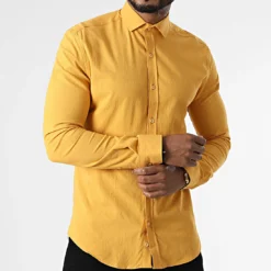 Chemise Manches Longues 3607 Jaune de Black Needle -Black Needle Soldes black needle 296262 Y3607 YELLOW 20220106T161239 03