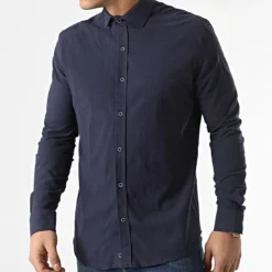 Chemise Manches Longues 3607 Bleu Marine de Black Needle