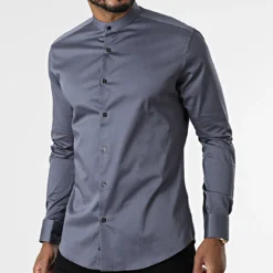 Chemise Manches Longues 4002 Gris Anthracite de Black Needle