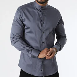 Chemise Manches Longues 4002 Gris Anthracite de Black Needle -Black Needle Soldes black needle 296266 Y 4002 ANTRHACITE 20220106T161818 03