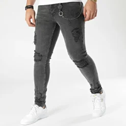 Jean Skinny DHZ-3417 Gris Anthracite de Black Needle