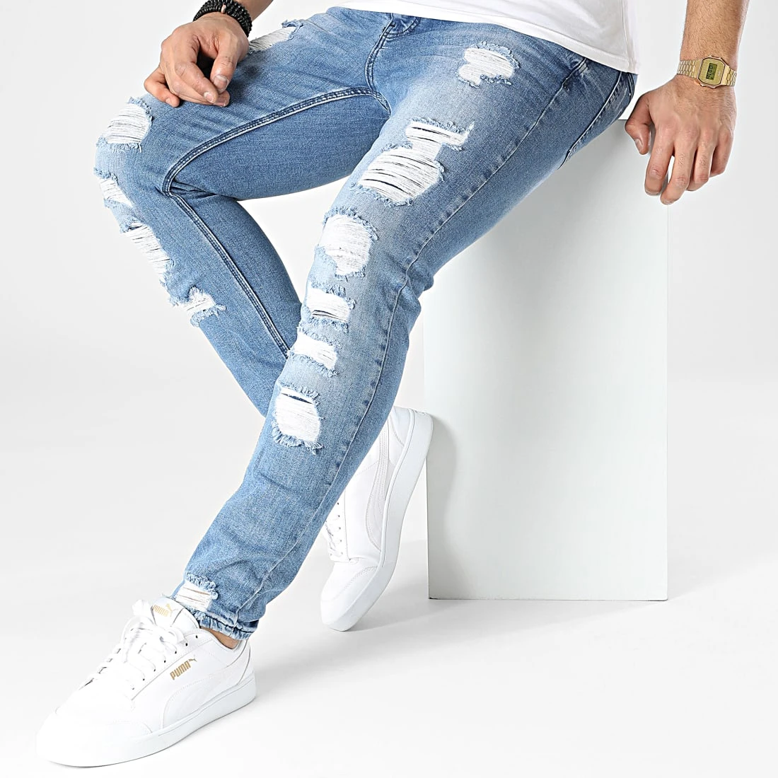 Jean Slim DH-5000 Bleu Denim de Black Needle 5 Jean Slim DH-5000 Bleu Denim de Black Needle – Image 3