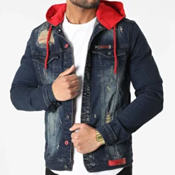 Veste Jean Capuche BN-7000 Bleu Brut de Black Needle