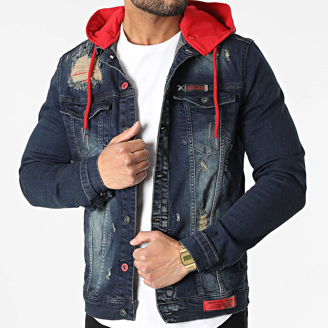 Veste Jean Capuche BN-7000 Bleu Brut de Black Needle 3 Veste Jean Capuche BN-7000 Bleu Brut de Black Needle