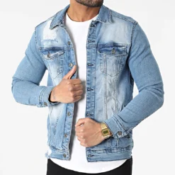Veste Jean Capuche BN-7000 Bleu Denim de Black Needle