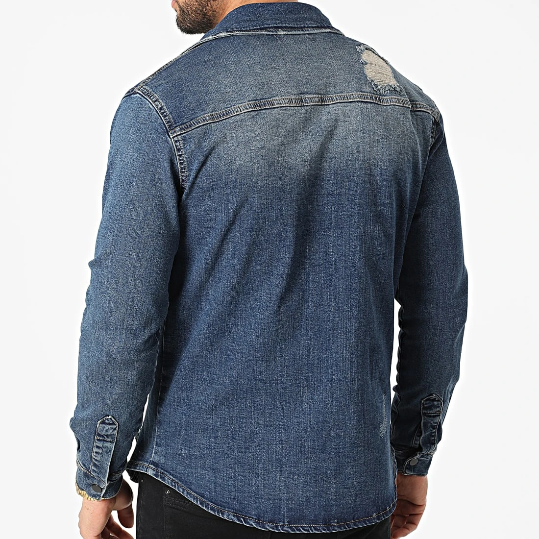 Surchemise BN-3730 Bleu Denim de Black Needle 6 Surchemise BN-3730 Bleu Denim de Black Needle – Image 4