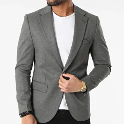Veste Blazer 20479 Gris Anthracite Chiné de Black Needle -Black Needle Soldes black needle 300944 20479 4 20220203T161216 03