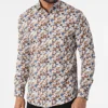 Chemise Manches Longues Y-3618 Blanc Floral de Black Needle -Black Needle Soldes black needle 318211 Y 3618 08 20220510T144549 01