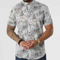 Chemise Manches Courtes Y-3619 Blanc de Black Needle -Black Needle Soldes black needle 318222 Y 3619 11 20220510T161121 03