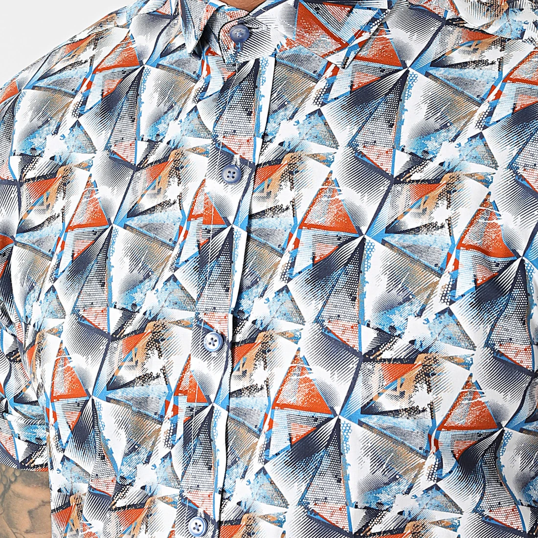 Chemise Manches Courtes Y-3619 Bleu de Black Needle 4 Chemise Manches Courtes Y-3619 Bleu de Black Needle – Image 2