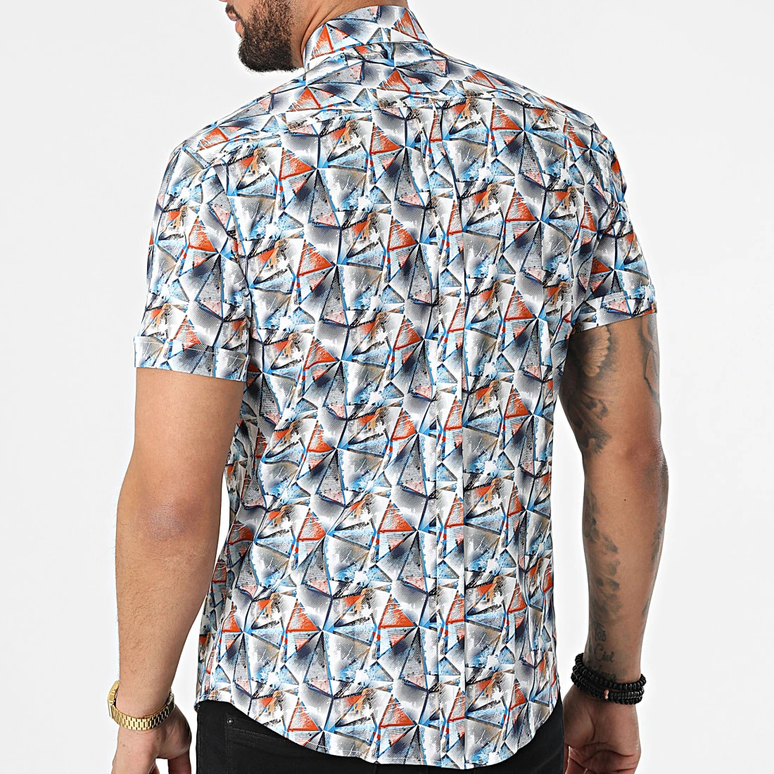 Chemise Manches Courtes Y-3619 Bleu de Black Needle 6 Chemise Manches Courtes Y-3619 Bleu de Black Needle – Image 4