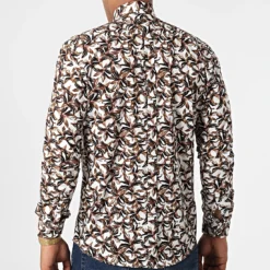 Chemise Manches Longues Y-3618 Blanc Marron de Black Needle -Black Needle Soldes black needle 318286 Y 3618 02 20220519T162443 04