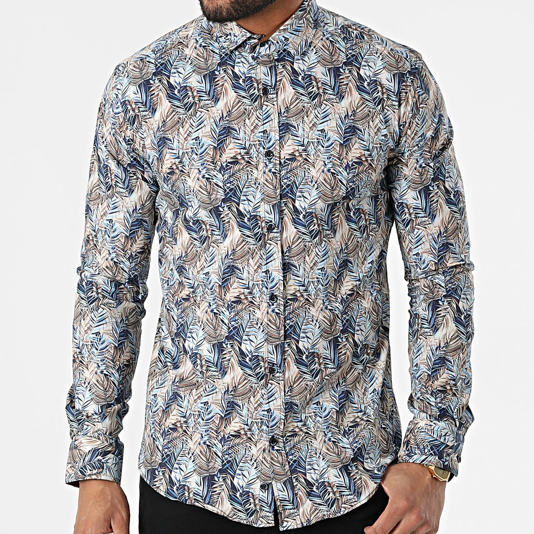 Chemise Manches Longues Y-3618 Bleu de Black Needle 5 Chemise Manches Longues Y-3618 Bleu de Black Needle – Image 3