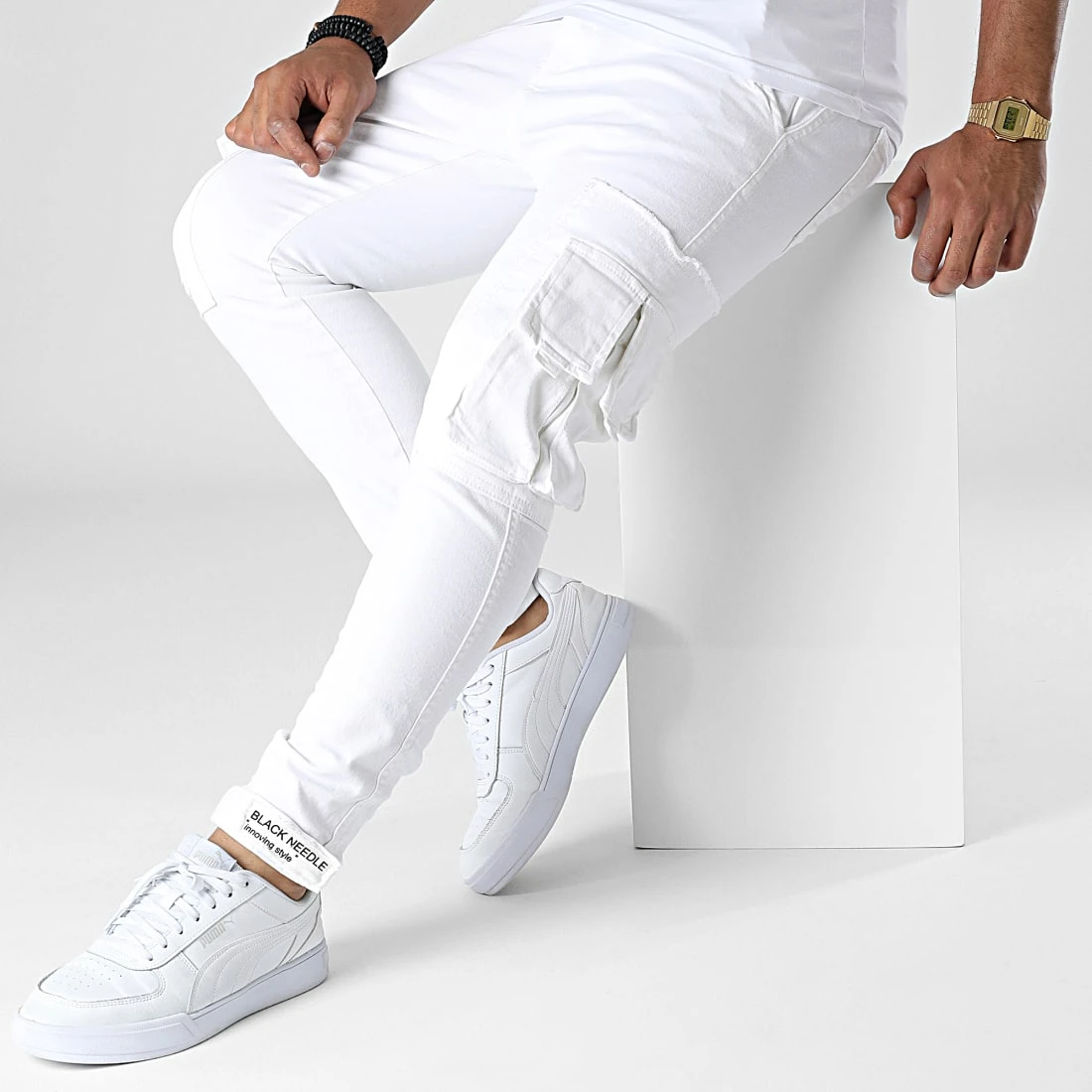 Jean Slim DHZ-3729 Beige de Black Needle 5 Jean Slim DHZ-3729 Beige de Black Needle – Image 3