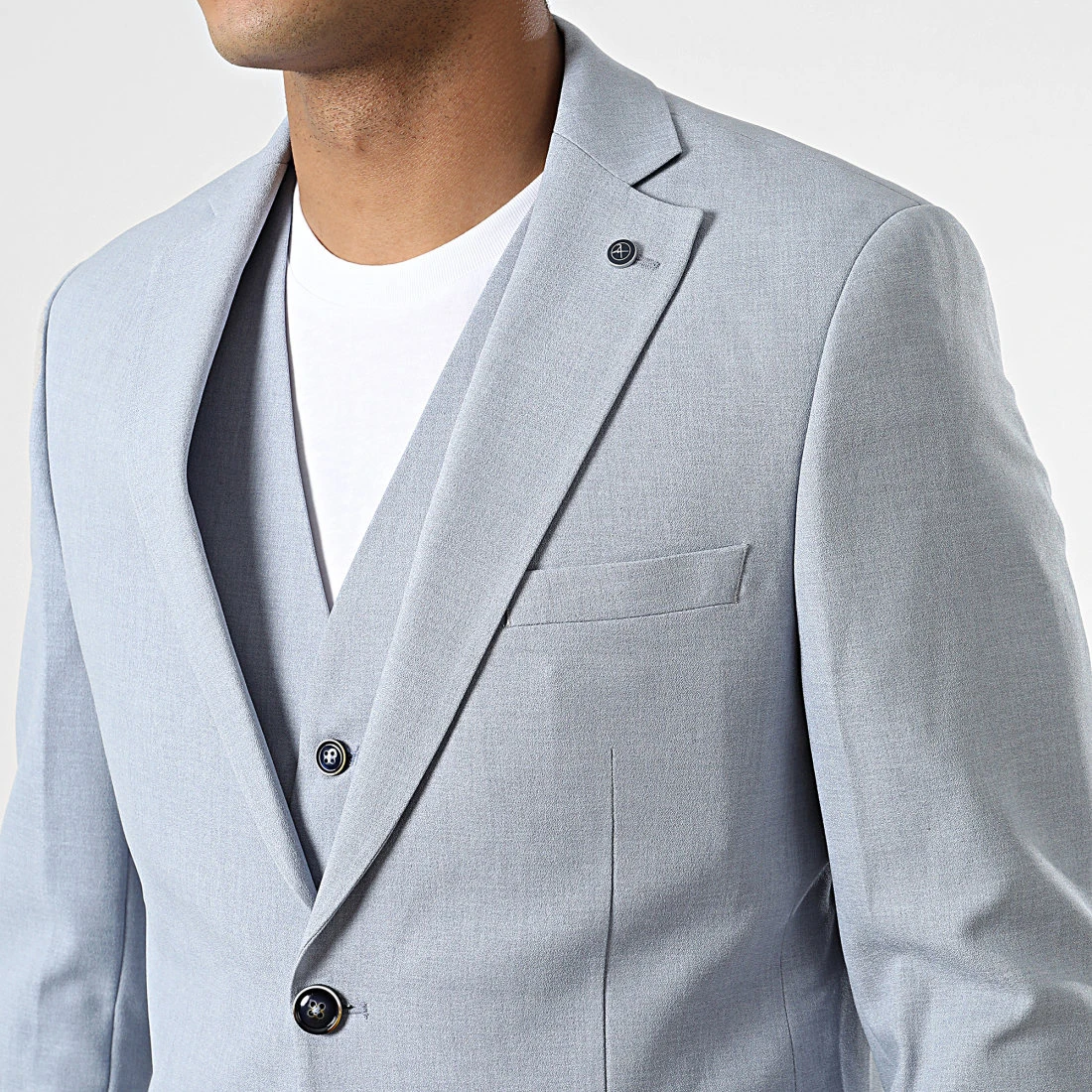 Ensemble Costume 3 Pièces 11670 Bleu Clair de Black Needle 5 Ensemble Costume 3 Pièces 11670 Bleu Clair de Black Needle – Image 3