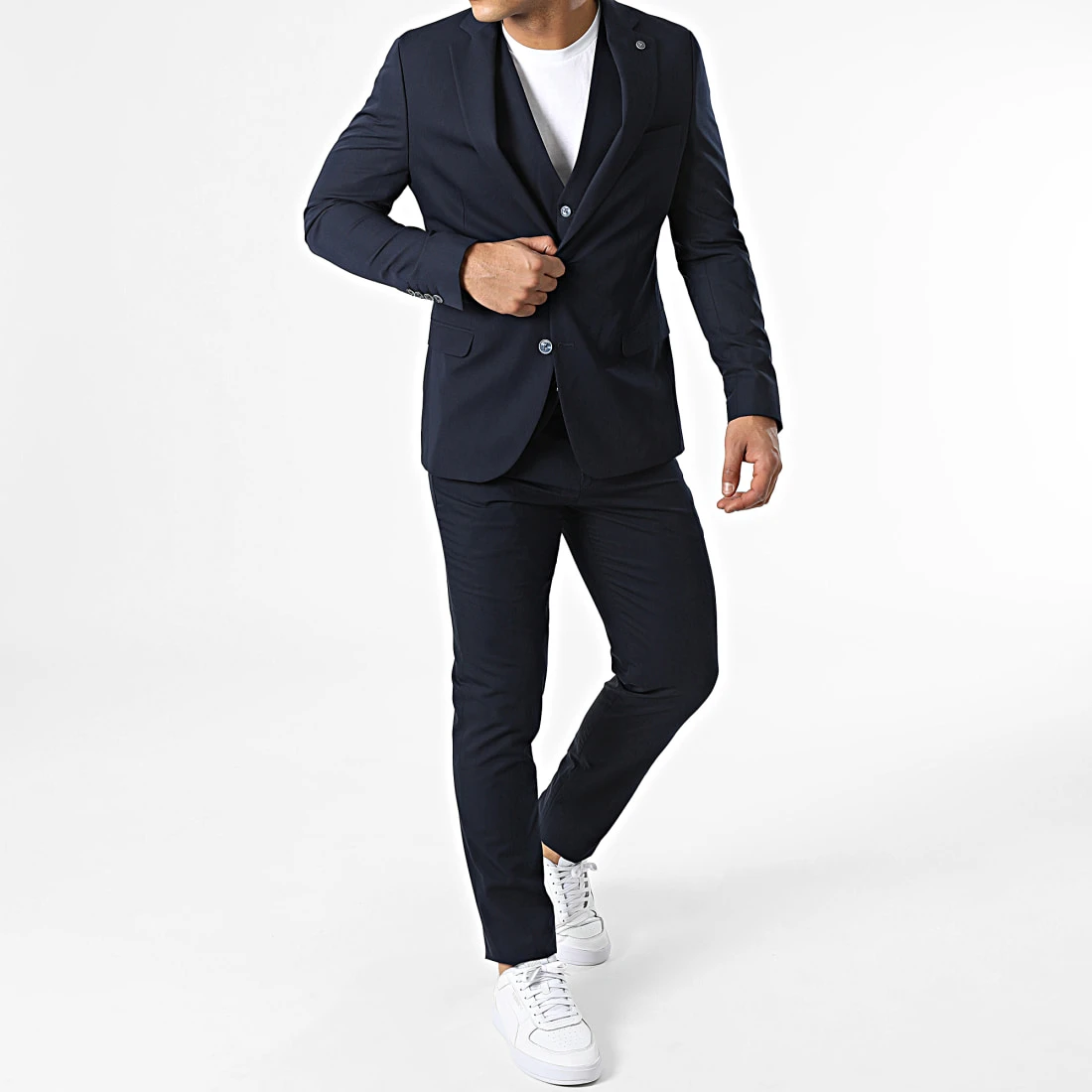 Ensemble Costume 3 Pièces 11672 Bleu Marine de Black Needle 3 Ensemble Costume 3 Pièces 11672 Bleu Marine de Black Needle