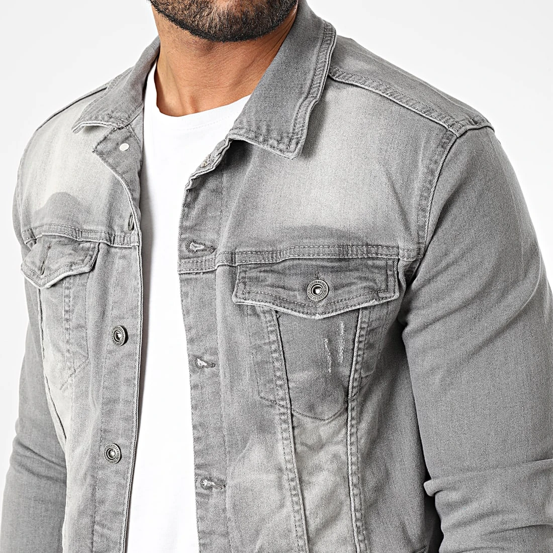 Veste Jean BN-7000-6 Gris de Black Needle 4 Veste Jean BN-7000-6 Gris de Black Needle – Image 2