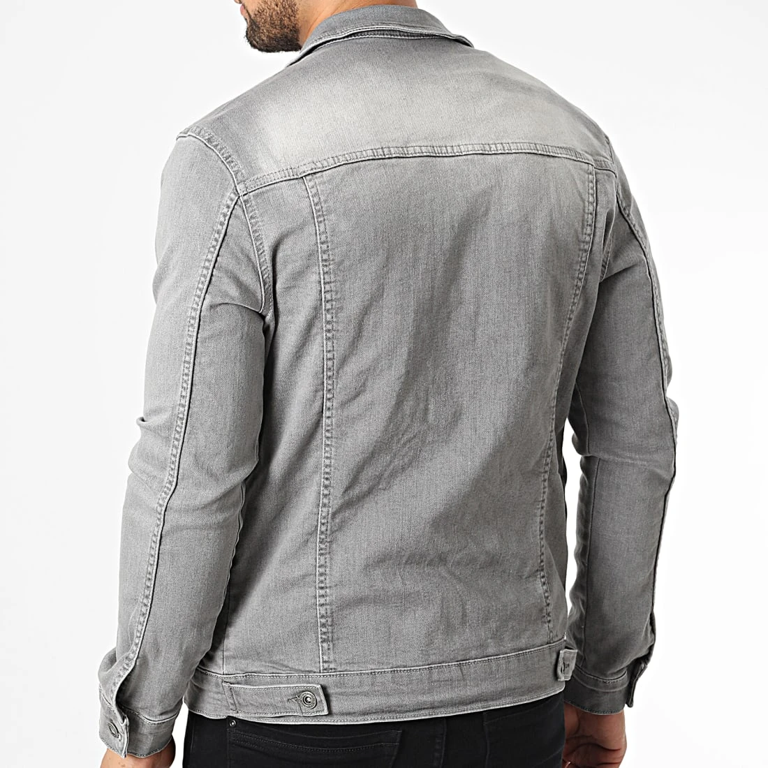 Veste Jean BN-7000-6 Gris de Black Needle 6 Veste Jean BN-7000-6 Gris de Black Needle – Image 4