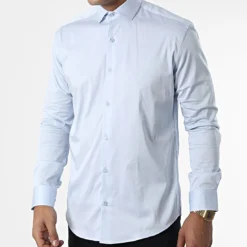 Chemise Manches Longues Y3642 Bleu Ciel de Black Needle