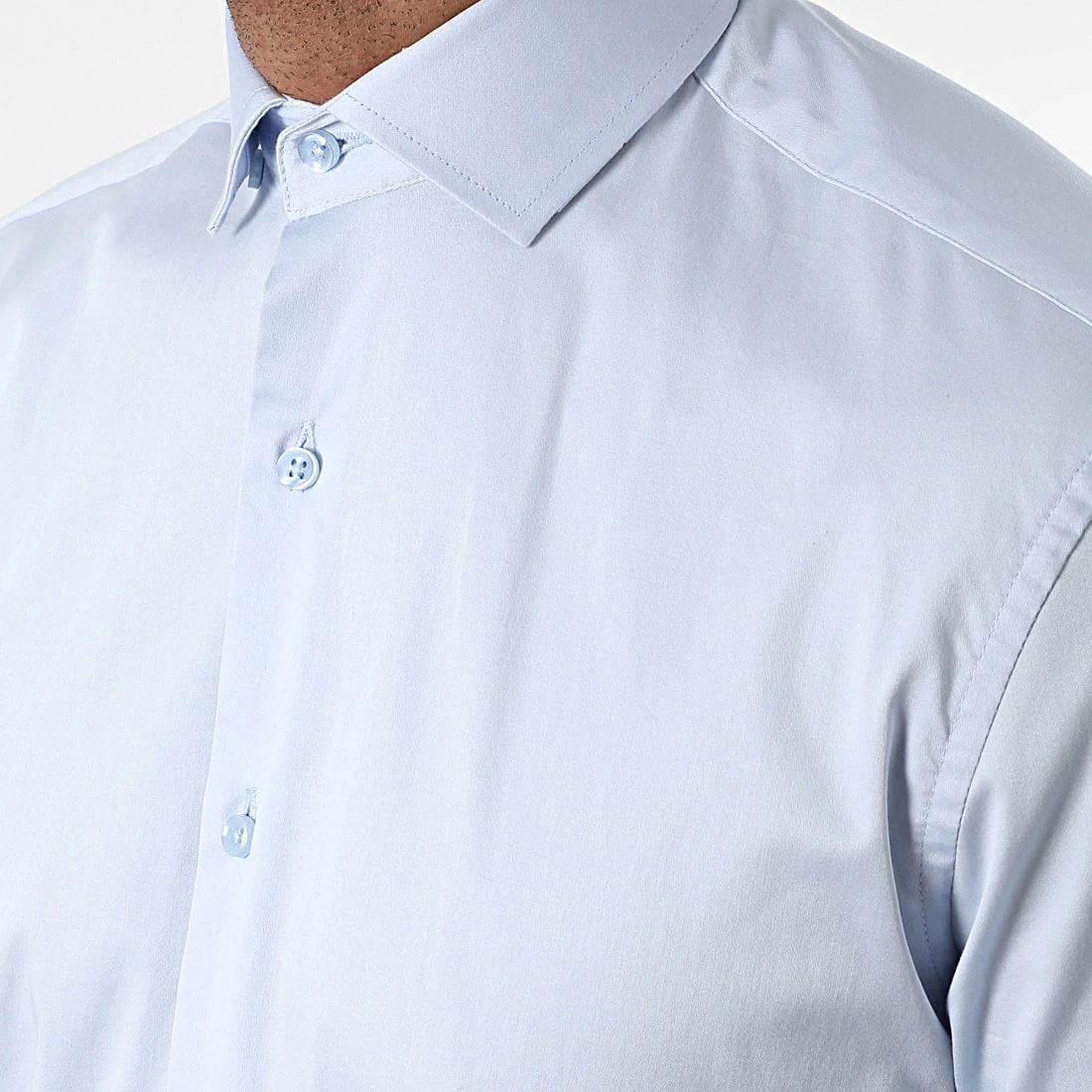 Chemise Manches Longues Y3642 Bleu Ciel de Black Needle 4 Chemise Manches Longues Y3642 Bleu Ciel de Black Needle – Image 2