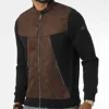 Veste Zippée BLC22K03 Noir Marron de Black Needle