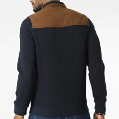 Veste Zippée BLC22K03 Bleu Marine Marron de Black Needle -Black Needle Soldes black needle 343363 BLC22K03 BLEU MARINE 20221014T151047 04