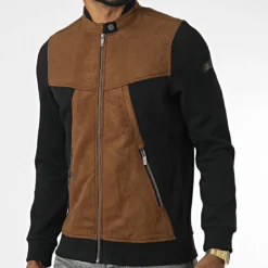 Veste Zippée BLC22K03 Noir Marron de Black Needle