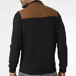 Veste Zippée BLC22K03 Noir Marron de Black Needle -Black Needle Soldes black needle 343364 BLC22K03 NOIR BRIQUE 20221014T150647 04