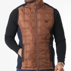 Veste Zippée Sans Manches BLC22K16 Bleu Marine Marron de Black Needle 8 Veste Zippée Sans Manches BLC22K16 Bleu Marine Marron de Black Needle -Black Needle Soldes black needle 343367 BLC22K16 BRIQUE 20221013T155505 03