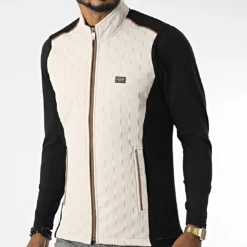 Veste Zippée Sans Manches BLC22K11 Noir Beige de Black Needle -Black Needle Soldes black needle 343369 BLC22K11 BEIGE 20221014T151646 03