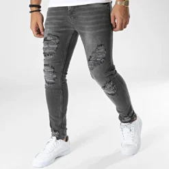 Jean Skinny 3039 Gris Anthracite de Black Needle