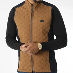 Veste Zippée Sans Manches BLC22K11 Bleu Marine Camel de Black Needle -Black Needle Soldes black needle 343396 BLC22K11 BRIQUE 20221014T151250 03