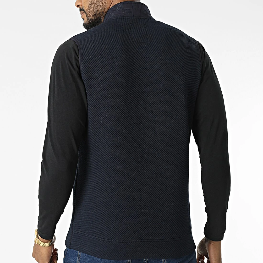 Veste Zippée Sans Manches BLC22K11 Bleu Marine de Black Needle 6 Veste Zippée Sans Manches BLC22K11 Bleu Marine de Black Needle – Image 4