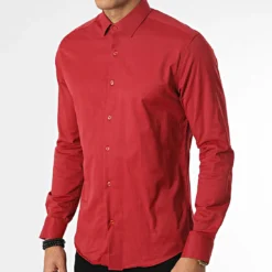 Chemise Manches Longues Y3687 Rouge de Black Needle