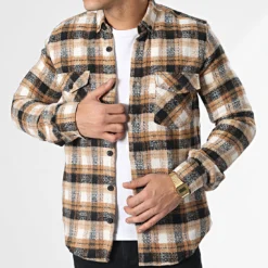 Surchemise Carreaux Y3688 Camel de Black Needle