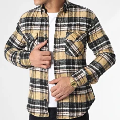 Surchemise Carreaux Y3688 Noir Jaune de Black Needle