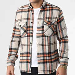 Surchemise Carreaux Y3688 Beige de Black Needle -Black Needle Soldes black needle 348578 Y3688 01 20221128T141631 03