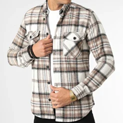 Surchemise Carreaux Y3688 Marron de Black Needle